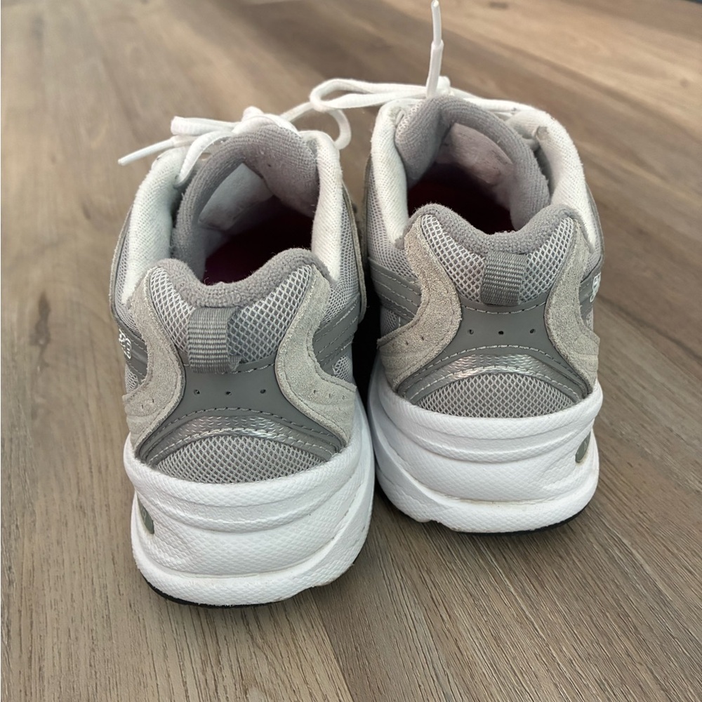 New Balance Grey & White 530 Mesh Suede Sneakers - Picture 2 of 6